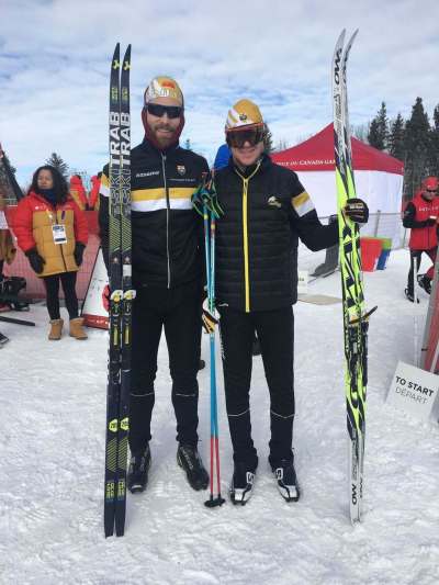 Canada Games medallist Jesse Bachinsky (right) and guide Simon Lamarche. (Sport Manitoba)