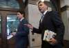 THE CANADIAN PRESS/Sean Kilpatrick
Prime Minister Justin Trudeau and Finance Minister Bill Morneau speak as they walk to the House of Commons to present the new budget in Ottawa, Tuesday.