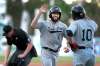 PHIL HOSSACK / WINNIPEG FREE PRESS
Sioux City Explorer's Michael Lang, left, and Luke Bonfield celebrate scoring the two runs against the Goldeyes Thursday at Shaw Park.