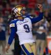 ADRIAN WYLD / THE CANADIAN PRESS FILES
Winnipeg Blue Bombers kicker Justin Medlock has had a slow start but Streveler's debut went off without a hitch.