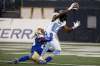 John Woods / The Canadian Press files
Blue Bombers defensive back Chandler Fenner (left, grabbing Toronto&rsquo;s Derel Walker during Friday&rsquo;s game) was spied wearing oven mitts at Monday&rsquo;s practice.