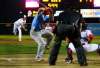 Daniel Crump / Winnipeg Free Press
Goldeyes pitcher Joel Seddon delivers a pitch to a Dogs batter Thursday night.