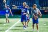 DANIEL CRUMP / WINNIPEG FREE PRESS
New Bombers long-snapper Maxime Latour points downfield as kicker Justin Medlock (right) prepares to boot some balls during practice at IG Field on Wednesday.