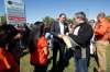 JOHN WOODS / WINNIPEG FREE PRESS
NDP leader Wab Kinew speaks with supporters outside Seven Oaks Hospital in Winnipeg Sunday, Sept. 8, 2019. Manitobans go to the polls September 10.
