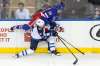 (AP Photo/Mary Altaffer)
Winnipeg Jets defenceman Ville Heinola checks New York Rangers right wing Pavel Buchnevich during the third period Thursday at Madison Square Garden in New York.