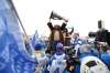 Quarterback Chris Streveler hoists the Grey Cup during Tuesday's parade. The city and the Winnpeg Football Club have committed funding the celebration, but the costs are still being calculated. (Ruth Bonneville / Winnipeg Free Press)