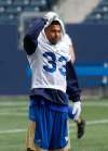 WAYNE GLOWACKI / WINNIPEG FREE PRESS
Player #33 Andrew Harris at the Winnipeg Blue Bombers practice at Investors Group Field Wednesday.