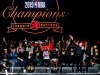 Toronto Raptors' play-by-play announcer Matt Devlin speaks to the crowd during the 2019 Toronto Raptors Championship parade in Toronto, on Monday, June 17, 2019.THE CANADIAN PRESS/Nathan Denette