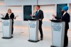 Green Party Leader Elizabeth May, left, Conservative Leader Andrew Scheer, centre, and NDP Leader Jagmeet Singh take part during the Maclean's/Citytv National Leaders Debate in Toronto on Friday, September 13, 2019. THE CANADIAN PRESS/Frank Gunn