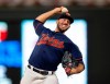 FILE - In this Monday, June 17, 2019 file photo, Minnesota Twins' Blake Parker throws against the Boston Red Sox in the sixth inning of a baseball game in Minneapolis. The Minnesota Twins have made more changes to their ravaged bullpen, designating right-hander Blake Parker for release or assignment, Wednesday, July 24, 2019. (AP Photo/Andy Clayton- King, File)