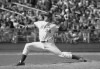 FILE - In this April 10, 1974, photo, New York Mets' Jerry Koosman pitches to a St. Louis Cardinals batter during the fifth inning of a baseball game at Shea Stadium in New York. Koosman will become the third Mets player to have his number retired by the team. The popular left-hander will be honored sometime next season, with his No. 36 joining Tom Seaver's No. 41 and Mike Piazza's No. 31 on display along the Citi Field roof. (AP Photo/Ray Stubblebine, File)