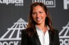 FILE - In this March 29, 2019, file photo, singer Susanna Hoffs of the Bangles poses in the press room at the Rock & Roll Hall of Fame induction ceremony in New York. In an interview with The Associated Press, Hoffs recalls the huge impact of 