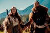 This image released by Apple TV Plus shows Jason Momoa, right, and Hera Hilmar in a scene from 