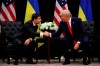 President Donald Trump meets with Ukrainian President Volodymyr Zelenskiy at the InterContinental Barclay New York hotel during the United Nations General Assembly, Wednesday, Sept. 25, 2019, in New York. (AP Photo/Evan Vucci)