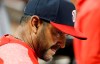 Washington Nationals manager Dave Martinez reacts in the dugout during the eighth inning of the team's 6-1 loss to the New York Mets in a baseball game Wednesday, May 22, 2019, in New York. (AP Photo/Kathy Willens)