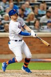 New York Mets' J.D. Davis hits a home run in the sixth inning of an interleague baseball game against the New York Yankees, Tuesday, July 2, 2019, in New York. (AP Photo/Kathy Willens)