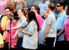 Members of Daniel's Music Foundation sing the national anthem prior to a baseball game between the New York Yankees and the Tampa Bay Rays, Monday, June 17, 2019, in New York. (AP Photo/Sarah Stier)
