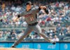 Arizona Diamondbacks' Zack Greinke delivers a pitch during the first inning of a baseball game against the New York Yankees Wednesday, July 31, 2019, in New York. (AP Photo/Frank Franklin II)