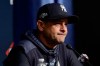 New York Yankees manager Aaron Boone answers questions during a news conference before Game 4 of baseball's American League Championship Series against the Houston Astros, Thursday, Oct. 17, 2019, in New York. (AP Photo/Frank Franklin II)