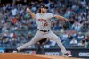 Houston Astros starting pitcher Gerrit Cole (45) delivers against the New York Yankees during the first inning of Game 3 of baseball's American League Championship Series, Tuesday, Oct. 15, 2019, in New York. (AP Photo/Frank Franklin II)