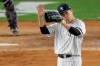 New York Yankees starting pitcher Masahiro Tanaka reacts as right fielder Aaron Judge makes a diving catch in right field against the Houston Astros during the fifth inning of Game 4 of baseball's American League Championship Series, Thursday, Oct. 17, 2019, in New York. (AP Photo/Seth Wenig)