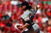 San Francisco Giants' Jeff Samardzija throws in the first inning of a baseball game against the Cincinnati Reds, Sunday, May 5, 2019, in Cincinnati. (AP Photo/Aaron Doster)