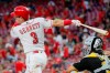Cincinnati Reds' Scooter Gennett hits an RBI-double off Pittsburgh Pirates starting pitcher Alex McRae in the second inning of a baseball game, Monday, July 29, 2019, in Cincinnati. (AP Photo/John Minchillo)