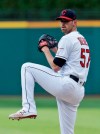 Cleveland Indians starting pitcher Shane Bieber delivers in the first inning of a baseball game against the Houston Astros, Tuesday, July 30, 2019, in Cleveland. (AP Photo/Tony Dejak)