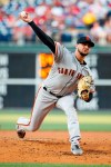 San Francisco Giants starting pitcher Tyler Beede throws during the first inning of a baseball game against the Philadelphia Phillies, Tuesday, July 30, 2019, in Philadelphia. (AP Photo/Chris Szagola)