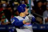 Chicago Cubs' Anthony Rizzo watches his two-run home run off Pittsburgh Pirates relief pitcher Chris Stratton during the fifth inning of the Little League Classic baseball game at Bowman Stadium in Williamsport, Pa., Sunday, Aug. 18, 2019. (AP Photo/Tom E. Puskar)