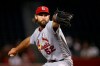 St. Louis Cardinals starting pitcher Michael Wacha throws against the Arizona Diamondbacks during the first inning of a baseball game Wednesday, Sept. 25, 2019, in Phoenix. (AP Photo/Ross D. Franklin)