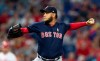 Boston Red Sox starting pitcher Eduardo Rodriguez throws during the first inning of a baseball game against the Philadelphia Phillies, Saturday, Sept. 14, 2019, in Philadelphia. (AP Photo/Laurence Kesterson)