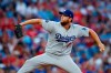 Los Angeles Dodgers' Clayton Kershaw pitches during the third inning of a baseball game against the Philadelphia Phillies, Monday, July 15, 2019, in Philadelphia. (AP Photo/Matt Slocum)