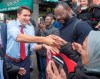 Liberal leader Justin Trudeau greets supporters while campaigning Thursday, October 3, 2019 in Montreal, Quebec. THE CANADIAN PRESS/Ryan Remiorz