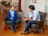 Liberal leader Justin Trudeau speaks with Swedish environmental activist Greta Thunberg in Montreal on Friday. (Ryan Remiorz / The Canadian Press)