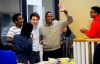 Liberal Leader Justin Trudeau and Toronto Raptors President Masai Ujiri attend a Thanksgiving food drive in Toronto on Sunday, Oct. 13, 2019. THE CANADIAN PRESS/Sean Kilpatrick
