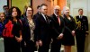 Veterans Affairs Minister Jody Wilson-Raybould (left to right), Treasury Board President Jane Philpott, Indigenous Services Minister Seamus O'Regan, Justic Minister David Lametti and Minister of Rural Economic Development Bernadette Jordan attend a swearing in ceremony at Rideau Hall in Ottawa on Monday, Jan. 14, 2019. THE CANADIAN PRESS/Sean Kilpatrick