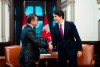 Prime Minister Justin Trudeau meets with Bloc Quebecois leader Yves-Francois Blanchet on Parliament Hill in Ottawa on Wednesday, Nov. 13, 2019. THE CANADIAN PRESS/Sean Kilpatrick