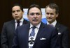 Perry Bellegarde, AFN National Chief speaks as Indigenous Services Minister, Seamus O'Regan, and Natan Obed, president of Inuit Tapiriit Kanatami, look on at press conference regarding the introduction of Bill C-92, An Act respecting First Nations, Inuit and Metis children, youth and families in Ottawa on Thursday, Feb. 28, 2019. THE CANADIAN PRESS/Sean Kilpatrick