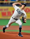 Tampa Bay Rays starter Tyler Glasnow pitches against the New York Yankees during the first inning of a baseball game Friday, May 10, 2019, in St. Petersburg, Fla. (AP Photo/Steve Nesius)