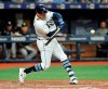 Tampa Bay Rays' Avisail Garcia hits a solo home run off Chicago White Sox starter Lucas Giolito during the seventh inning of a baseball game Saturday, July 20, 2019, in St. Petersburg, Fla. (AP Photo/Steve Nesius)