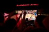 Toronto Raptors fans react during Game 4 of the NBA Final against the Golden State Warriors in the 