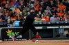 Los Angeles Angels' Albert Pujols hits an RBI single against the Houston Astros during the second inning of a baseball game Friday, Aug. 23, 2019, in Houston. (AP Photo/David J. Phillip)