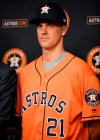 Houston Astros pitcher Zack Greinke stands after a news conference before a baseball game against the Seattle Mariners, Friday, Aug. 2, 2019, in Houston. Greinke was acquired via a trade with the Arizona Diamondbacks on July 31. (AP Photo/Eric Christian Smith)