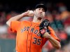 Houston Astros starting pitcher Justin Verlander throws to a Texas Rangers batter during the first inning of a baseball game Friday, May 10, 2019, in Houston. (AP Photo/Michael Wyke)