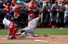 St. Louis Cardinals' Harrison Bader (48) scores ahead of the throw to Seattle Mariners catcher Austin Nola during the seventh inning of a baseball game Thursday, July 4, 2019, in Seattle. (AP Photo/Elaine Thompson)