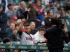 Minnesota Twins' Nelson Cruz tips his cap to fans at the end of the first inning of the team's baseball game against the Seattle Mariners, Thursday, May 16, 2019, in Seattle. Cruz played several seasons in Seattle. The Twins won 11-6. (AP Photo/Stephen Brashear)