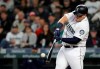 Seattle Mariners' Daniel Vogelbach hits a solo home run during the second inning of the team's baseball game against the Oakland Athletics, Tuesday, May 14, 2019, in Seattle. (AP Photo/Ted S. Warren)
