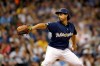 Milwaukee Brewers' Gio Gonzalez pitches during the fourth inning of a baseball game against the Pittsburgh Pirates, Sunday, Sept. 22, 2019, in Milwaukee. (AP Photo/Aaron Gash)