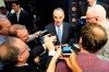 MLB commissioner Robert D. Manfred Jr. talks to the media before Game 2 of the baseball World Series between the Houston Astros and the Washington Nationals Wednesday, Oct. 23, 2019, in Houston. (AP Photo/David J. Phillip)